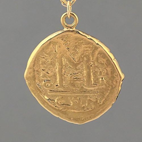 LARGE Ancient Coin Pendant Gold Necklace - AC1