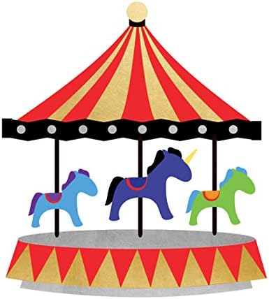 CIRCUS CAROUSEL party tats set of 25 premium kids waterproof temporary colorful metallic foil Flash Tattoos – circus party favors, party decor