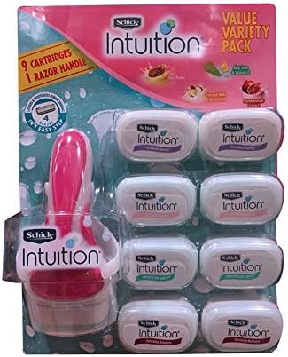 Schick Intuition Value Variety Pack, 1 Razor Handle 9 Cartridges