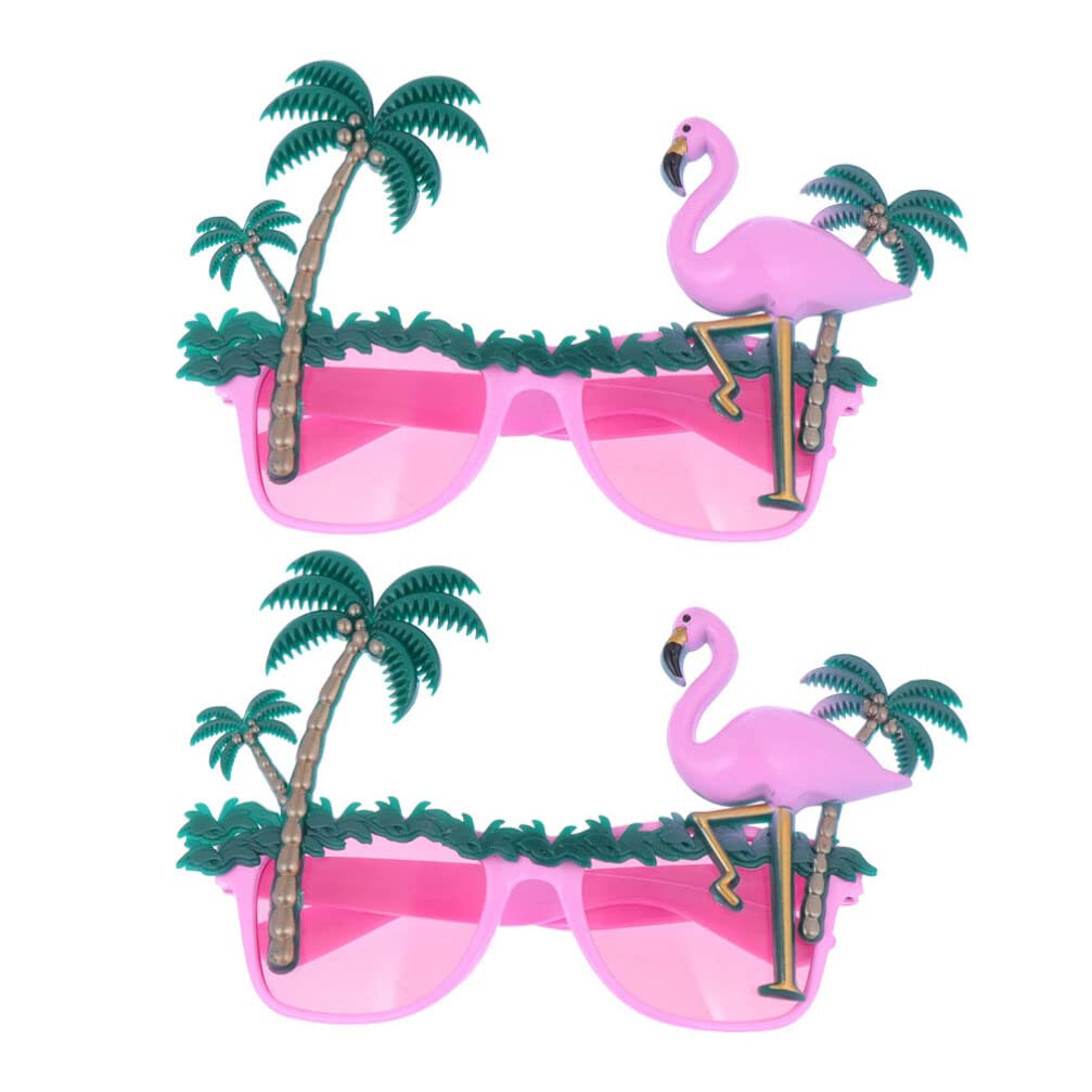 Abaodam Hawaiian Party Glasses Flamingo Coconut Tree Eyewear Summer Props for Tropical Luau Beach Poolside Celebrations