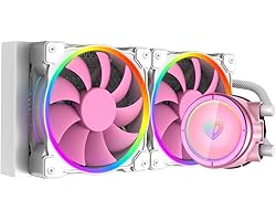 ID-COOLING PINKFLOW 240 CPU Water Cooler 5V Addressable RGB AIO Cooler 240mm CPU Liquid Cooler 2X120mm RGB Fan, Intel 115X/12