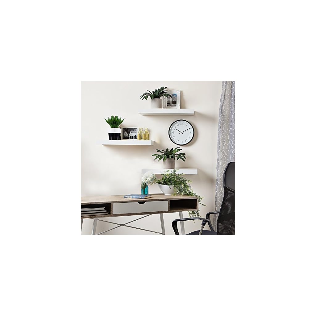 INART White Floating Shelves Wall Mounted Display Ledge Storage Shelf