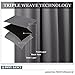 PONY DANCE Blackout Window Curtains - Short Gray Thermal Insulated Drapes Back Tab/Rod Pocket Room Darkening Panels Energy Saving for Bedroom/Bathroom, 42 W x 54 L, Grey, 1 Pair