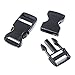 Craft County 5 Pack - Flat Plastic Buckles for Paracord Bracelets, Dog Harnesses, bag Straps, and Webbing - Black - 1 Inch