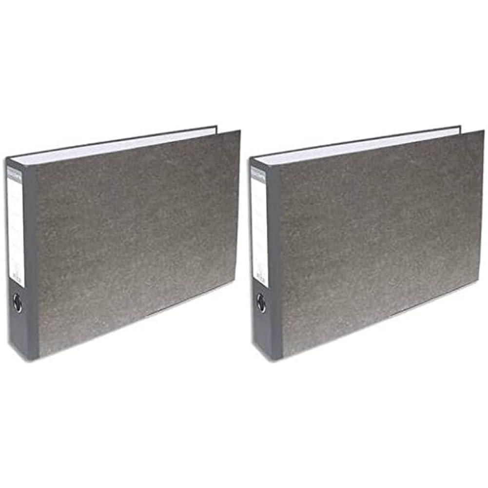 Exacompta - Ref 53310E - PVC Lever Arch File - 24 x 37 cm in Size, Suitable for Landscape A4 Documents, 70mm Spine, 75mm Rings, Reinforced Metal Finger Pull - Grey (Pack of 2) — image 1