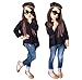 Morecome Kids Girls Long Sleeve T-shirt And Jeans Pants 1Set