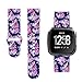 Sunnywoo Compatible with Fitbit Versa/Versa Lite Edition Bands, Soft Silicone Fadeless Floral Pattern Printed Strap Replacement Wristband Fitbit Versa Smart Fitness Watch for Women Men, Large Small