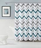 GoodGram® Chevron Cotton Fabric Shower Curtain - Assorted Colors (Aqua)