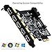 Mailiya PCI-E to USB 3.0 5-Port PCI Express Expansion Card and 15-Pin Power Connector, Mini PCI-E USB 3.0 Hub Controller Adapter with Internal 20-Pin Connector - Expand Another Two USB 3.0 Ports