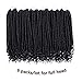 6 Packs/lot Goddess Faux Locs Crochet Hair Braids 16 inch Straight Faux Locs with Curly Ends Crochet Twist Braiding Hair 24 Strands/Pack Black Goddess Locs Synthetic Hair Extensions Dreadlocks (1b)
