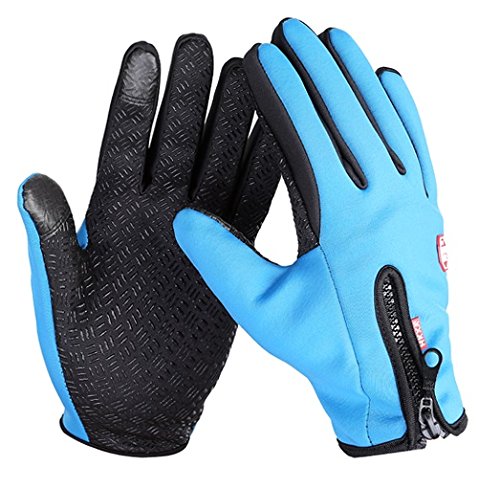 Star-Art 1 Pair Winter Cycling Gloves,Winter Outdoor Windproof Cycling Glove Touchscreen Gloves for Smart Phone (Blue, XL)