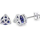 MEDWISE 925 Sterling Silver Birthstone Stud Earrings for Women Birthday Jewelry Gifts for Daughter Mother Women Valentines Day Gifts for Her