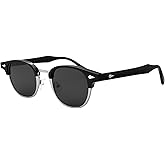 Onrtry Classic Polarized Sunglasses for Men Women Semi-Rimless Frame Sun Glasses Fashion Retro Designer Shades