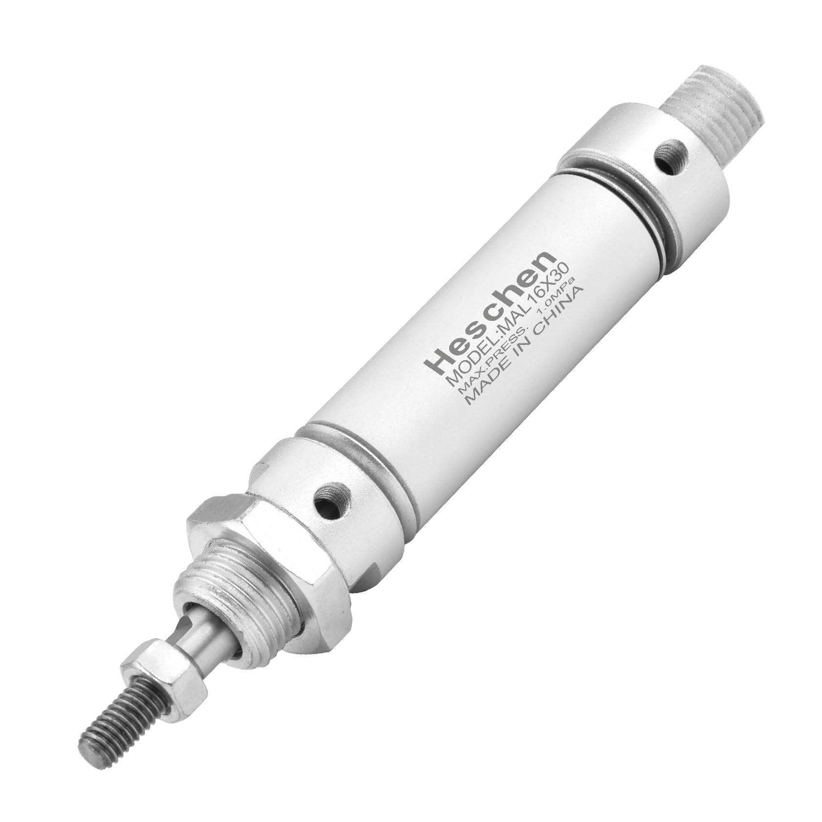 Heschen Pneumatic Slim Air Cylinder, MAL 16-30, M5 Port, 16mm Bore, 30mm Stroke, Double Acting