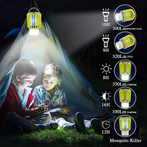 LQS Camping Lantern Flashlight LED Light Bug Zapper,IP67 Waterproof Tent Lantern with 2200 Mah Rechargeable Battery for Indoor and Outdoor Use - Thumbnail 6