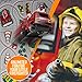 Perfect Life Ideas Fire Engine Vehicle Puzzle Track Play Set - Battery Operated Toy Themed Style Vehicle Runs on Interchangeable Puzzle Tracks - Make up to 50 Track Combinations