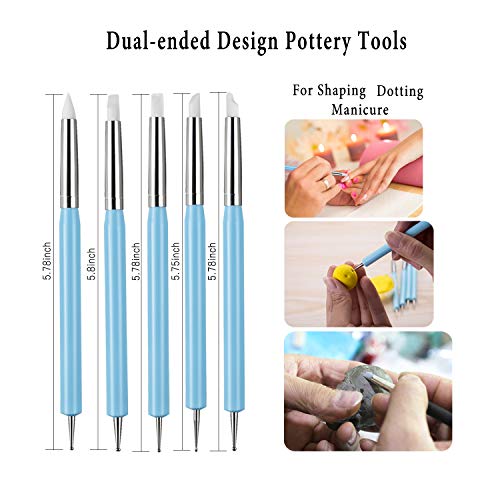Polymer Clay Tools, Modeling Clay Sculpting Tools Kits for Pottery Sculpture, Include Wooden Dotting Tools,Rubber Tip Pens,Ball Stylus Tool,Modeling Tools Pottery Tools,Rosewood Ceramics Tool (20Pcs)