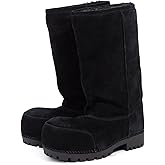 Agodor Snow Boots for Women,Suede Platform Winter Boots,Warm Faux Fur Slip On Round Toe Chunky Hippy Comfort Fashion High Boots