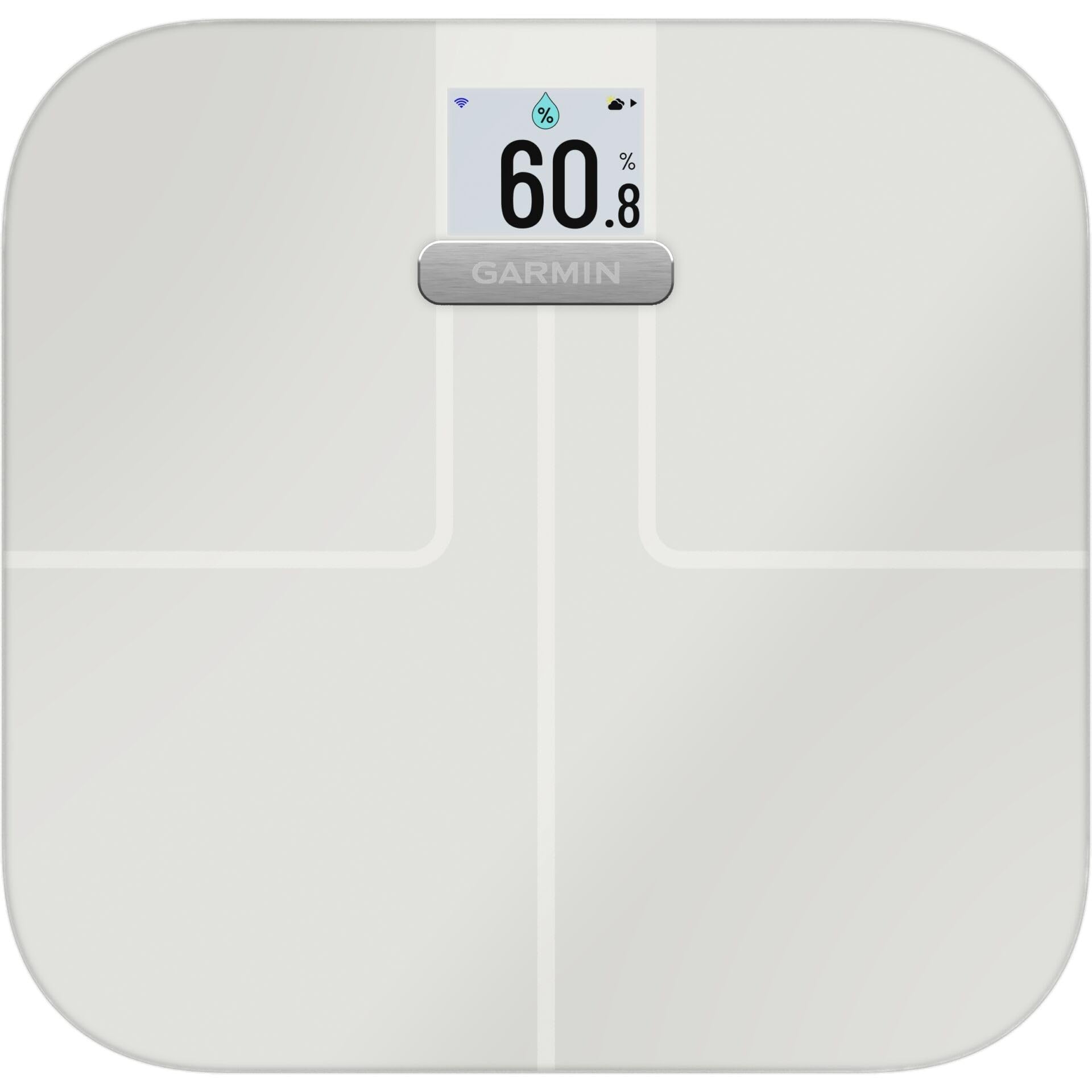 Garmin Index S2 Smart Scale, measure weight & body composition, BMI, weight trend, body fat percentage, muscle & bone mass, built in wifi, pair with Garmin Connect, up to 16 users, White