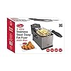 Quest 35140 3 Litre Stainless Steel Deep Fat Fryer / 130-190°C Adjustable Temperature / Lid Cover / Easy Clean Removable…