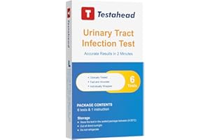 T TESTAHEAD UTI Test Strips (6 Pack) | Detect Leukocytes, Nitrites in Urine | 99% Accurate Results in 2 Min | Discreet & Easy Home Use