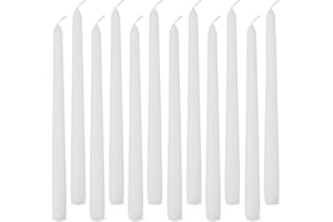 鶹 Basics Taper Candles, Unscented, Long Burning, Paraffin and Palm Wax with Cotton Wicks for Burning 7.5 Hours Time, Lar