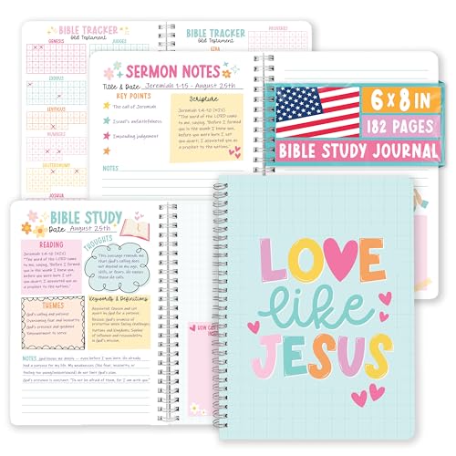 Hadley Designs Guided Bible Study Journal For Women - Bible Journal For Men, Church Notes Notebook, Church Notebook For Taking Notes, Christian Gifts For Men, Teal Faith Planner