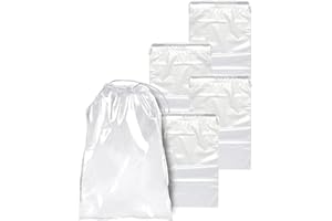 APQ Supply Drawstring Bags PE 2 Mil with Double Cotton Drawstrings