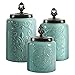 American Atelier 1182144-BL Blue Antique Set of 3 Canisters,60, 74.5, 84.5 oz