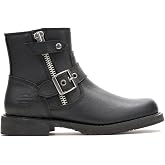 Harley-Davidson Footwear Womens Addie Zip Casual Boots Ankle Low Heel 1-2"