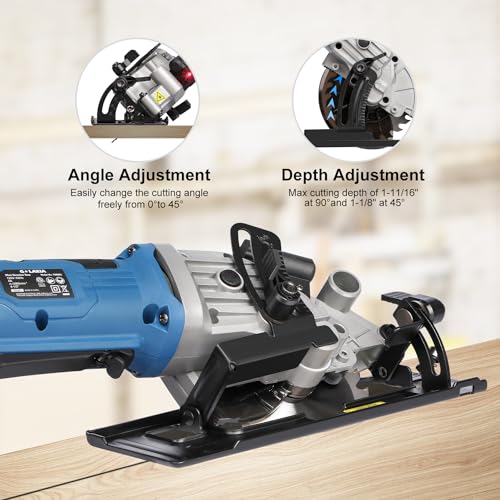 4A Mini Circular Saw Corded with Laser Guide, 2 Saw Blades photo 11