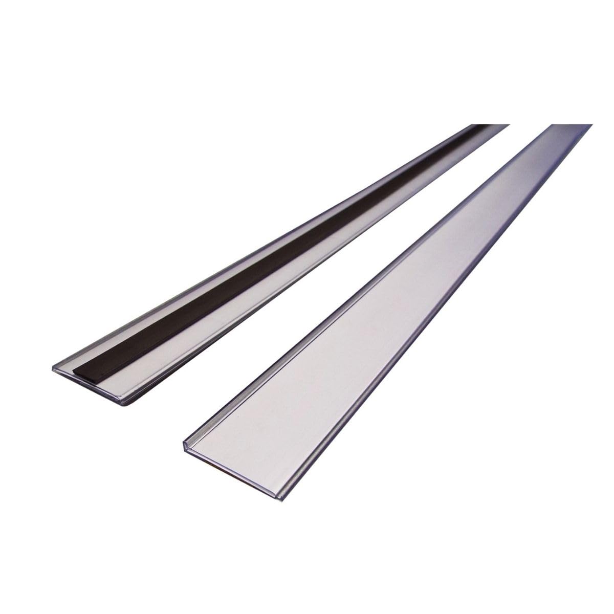 Magnetic Ticket Holder, Metal Label Holder, Magnetic Labels, Large Labels for Storage Boxes - H.38x W.1000mm - Pack of 10 - Including Card