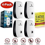 Ultrasonic Pest Repeller (Set of 4). Plug-In Pest Control Mice repellent Rodent repellent Rats repellent Roaches repellent Mosquito repellent Mouse repellent Pest repellent. Free pest repeller book