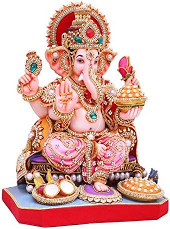 PAPILON ATTRACTIONS Papilon Handmade Gold Plated Prashad Ganesh Spiritual idols Decorative Puja/Vastu Showpiece Religious Pooja Gift item &amp; Murti for Mandir,Temple,Home Decor &amp; Office