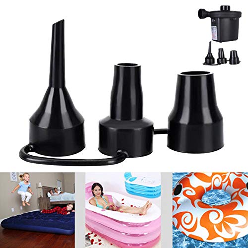 Putars Plastic 3 in 1 Air Pump Air Mattress Pump for Inflatable Blow up Pool Raft Bed Boat Toy Exercise Ball Quick-Fill Inflator Deflator Nozzles 3 Sizes
