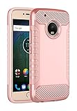 Moto G5 Plus Case,Moto G5 Plus Case Rose Gold,SLMY[Shock Absorption]Slim Fit Heavy Duty Drop Protection Hybrid Armor Defender Protective Case Cover for Motorola Moto G Plus (5th Generation)-Rose Gold