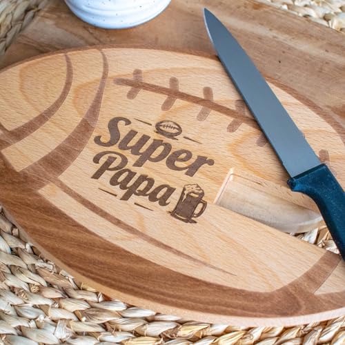 ERNESTINE - Rugby Papa aperitif board - Christmas gift for dad sports fan - Father's Day gift idea - rugby gift ideas for men - personalized aperitif board - sports cutting boards