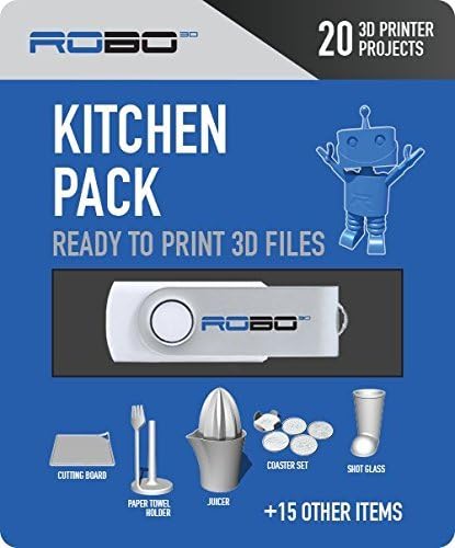 ROBO 3D Printer Certified Print Pack, 20 Kitchen Themed 3D Print Design Files
