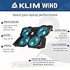 KLIM-Wind-Laptop-Cooling-Pad-The-Most-Powerful-Rapid-Action-Cooling-Fan-Laptop-Stand-with-4-Cooling-Fans-at-1200-RPM-USB-Fan-Compatible-New-2021-Version-Cyan KLIM Wind Laptop Cooling Pad - More than 500 000 units sold - NEW 2023 - The Most Powerful Rapid Action Cooling Fan…