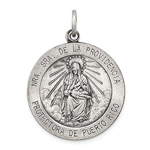 Beautiful Sterling Silver Antiqued De La Providencia Medal
