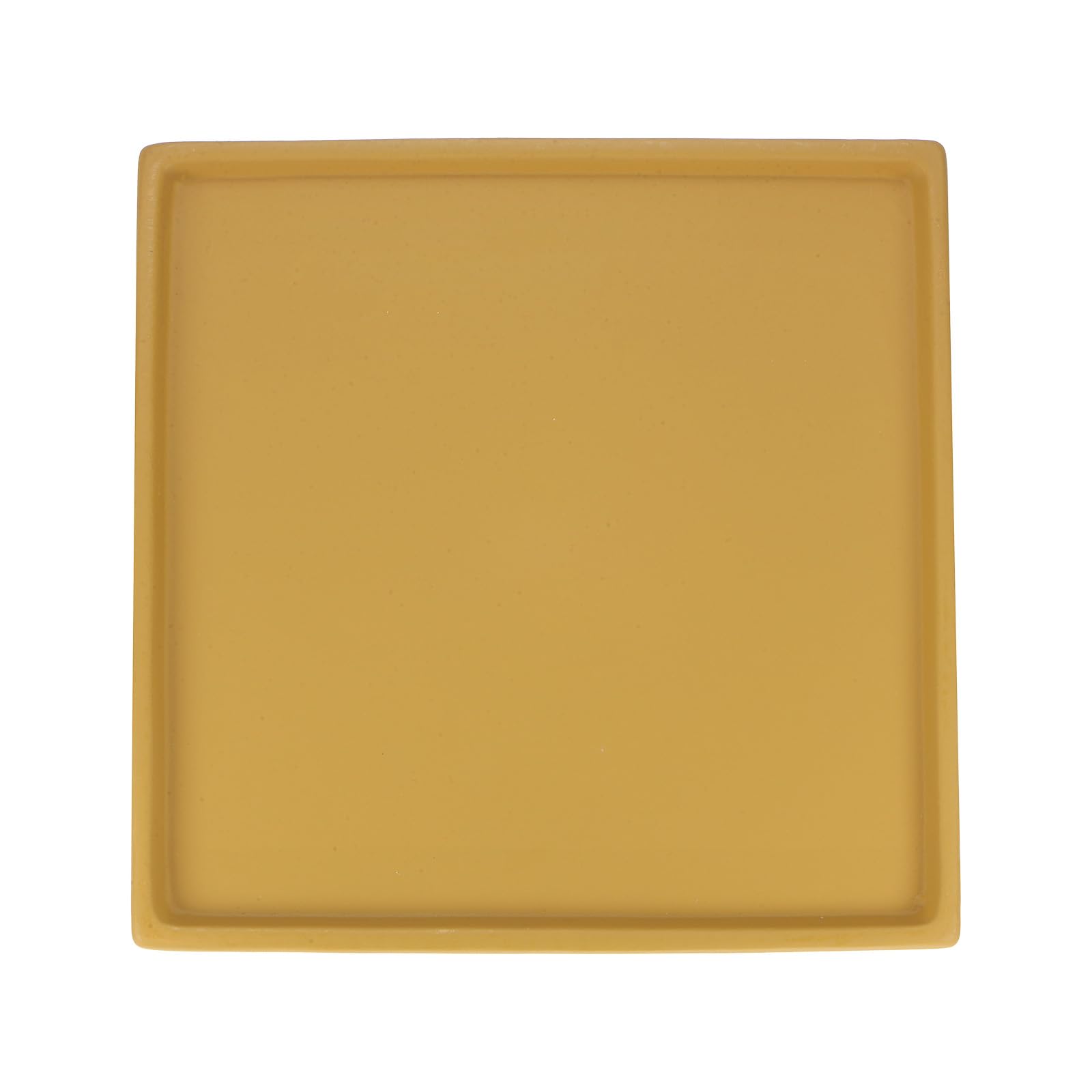 M METERXITY Ceramic Plant Saucer, 8 Inch Plant Water Catcher Tray, Plant Pot Saucers for Indoor/Outdoor Plants/Flower Drainage Drip Water Tray [Square Yellow]