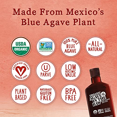 Agave In The Raw Organic Agave Nectar Sweetener, Blue Agave Syrup, No