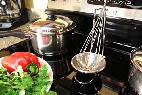 Vertical Spoon Rest / Spoon Holder / Ladle Holder – 4” stainless steel cup (holds all sizes / all utensils)