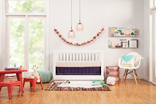 Babyletto Harlow 3-in-1 Convertible Crib, White Finish and Base/Acrylic Slats
