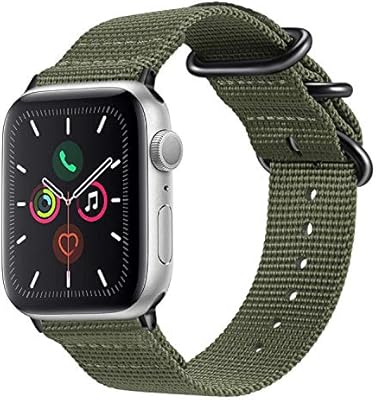 Amazon Com Fintie Band Compatible With Apple Watch 44mm 42mm Series 6 5 4 3 2 1 Iwatch Se Lightweight Breathable Woven Nylon Sport Wrist Strap With Metal Buckle Compatible W All Versions 44mm 42mm Apple Watch