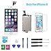 Only for iPhone 6 4.7inch LCD Screen Replacement Touch Digitizer Full Assembly with Home Button, Front Camera, Ear Speaker, Repair Tools,Not compatible with iPhone 6S or 6 Plus, White