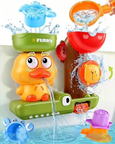 Children's Toys 1 Year Old, Baby Toy 6-12 Months, Baby Bath Toys, Baby Bath Gift, Baby Gift 1 2 Year, 1 Spoon & 3 Stackable Animal Cups, Game Boys Girls 1 2 3 Years