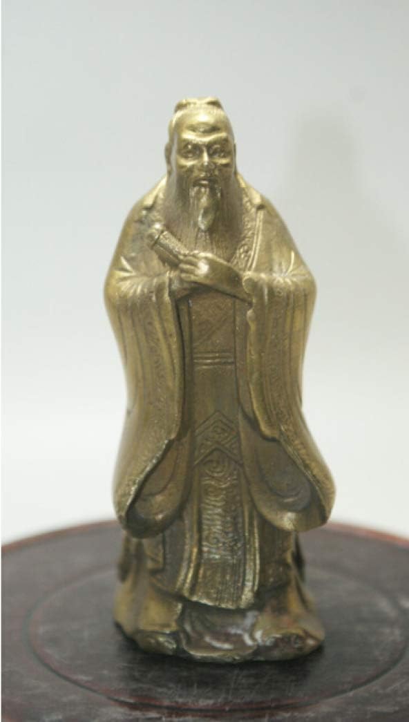Chinese Confucius Statue Unique Copper Carved Bronze Character Statues Famous Figurine for Home Office Decoration Ornament