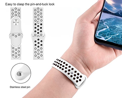 image for HUMENN For Fitbit Versa Bands, Replacement Accessory Breathable Sport 