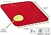 Red Extra-Large Silicone Dish-Drying Mat & High-Heat Resistant Trivet With BONUS Silicone Scrubby | Antimicrobial, Antibacterial | 17.8 x 15.8 inch